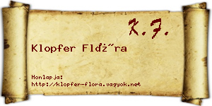 Klopfer Flóra névjegykártya